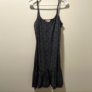 Michael Kors floral slip dress with ruffled edge - dark navy